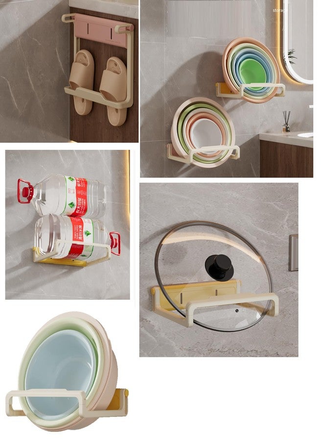 TGOPIT رف حوض غسيل معلق على الحائط من TGOPIT، قابل للطي، لا يحتاج إلى ثقب، رف تخزين للحمام، رف تخزين معلق على الحائط للحمام، رف غطاء أواني المطبخ، رف ذاتي اللصق - Image 5